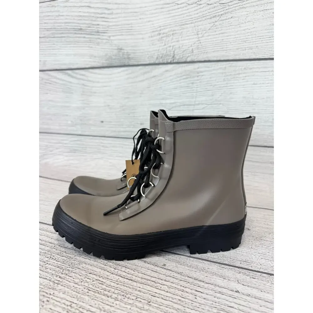 Chooka Women's Ava Dark Taupe Waterproof Lace Up Ankle Boots Size 8